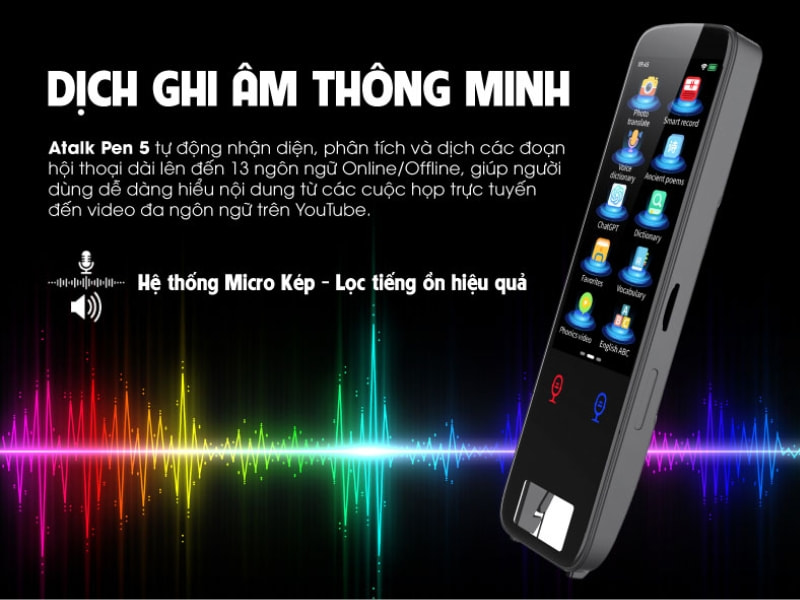 Bút Phiên Dịch Ngôn Ngữ Thông Minh ATalk Pen 5