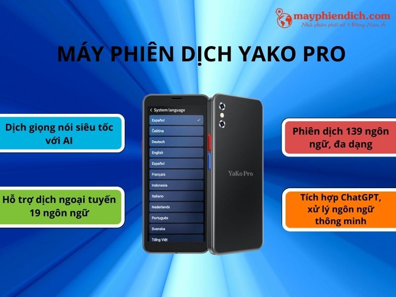 Máy Phiên Dịch Trực Tiếp Yako Pro