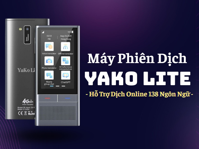 Máy Dịch Cầm Tay YaKo Lite Hỗ Trợ Dịch Online 138 Ngôn Ngữ