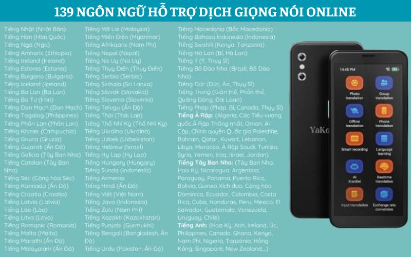 Máy Phiên Dịch Trực Tiếp YaKo Pro Hỗ Trợ Dịch 139 Ngôn Ngữ Trực Tuyến
