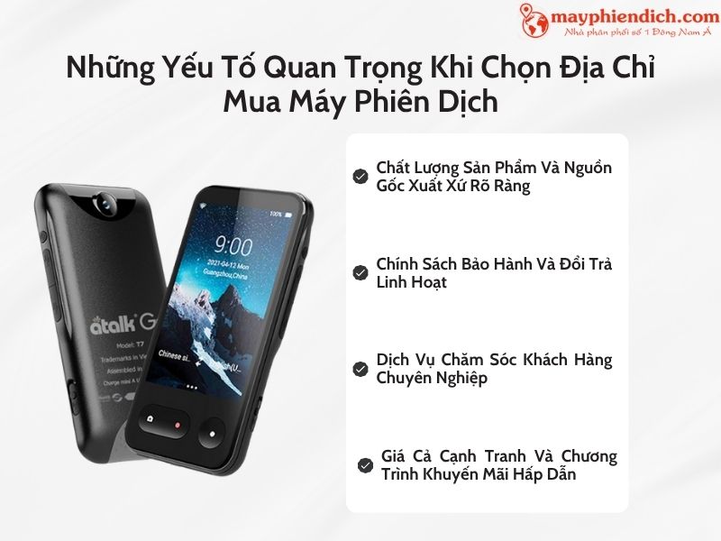 Những Tiêu Chuẩn Đánh Giá Nơi Bán Máy Phiên Dịch Uy Tín