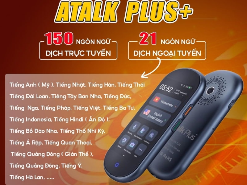 Máy Dịch Ngôn Ngữ Cầm Tay ATalk Plus+