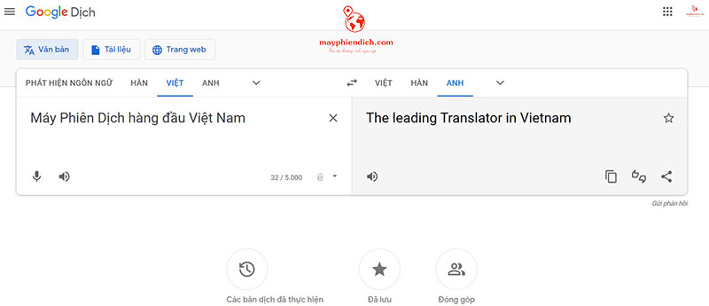 Google dịch tiếng Việt sang tiếng Anh