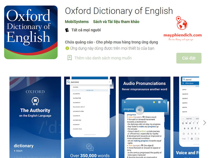 Oxford Dictionary of English - Từ điển dịch tiếng Anh sang Tiếng Việt