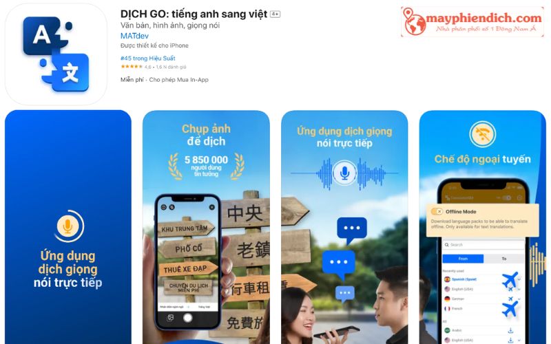 Dịch Go - Ứng dụng dịch tiếng Anh sang tiếng Việt trên điện thoại