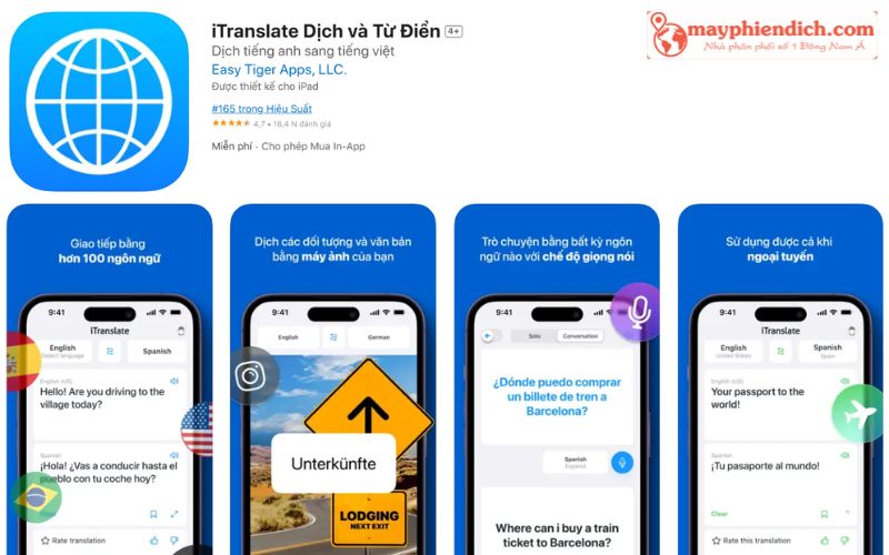 iTranslate Dịch và Từ điển - App dịch tiếng Anh sang tiếng Việt miễn phí