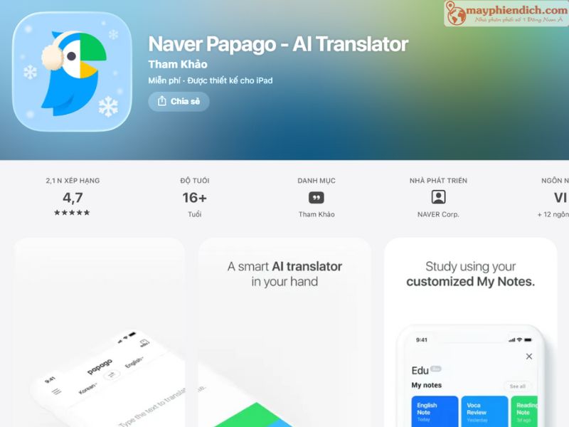 Ứng Dụng Học Tiếng Hàn Tốt Nhất Papago