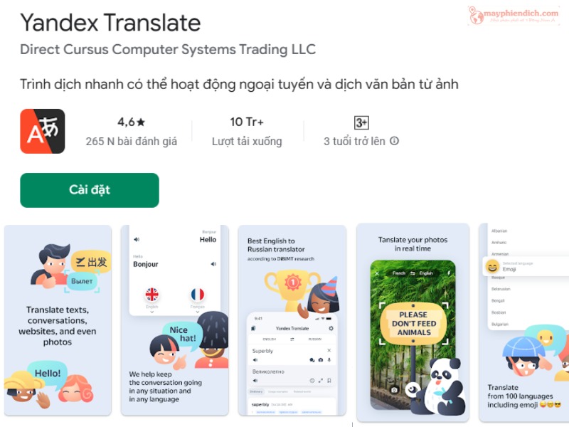 App Dịch Tiếng Nhật Chính Xác Yandex Translate