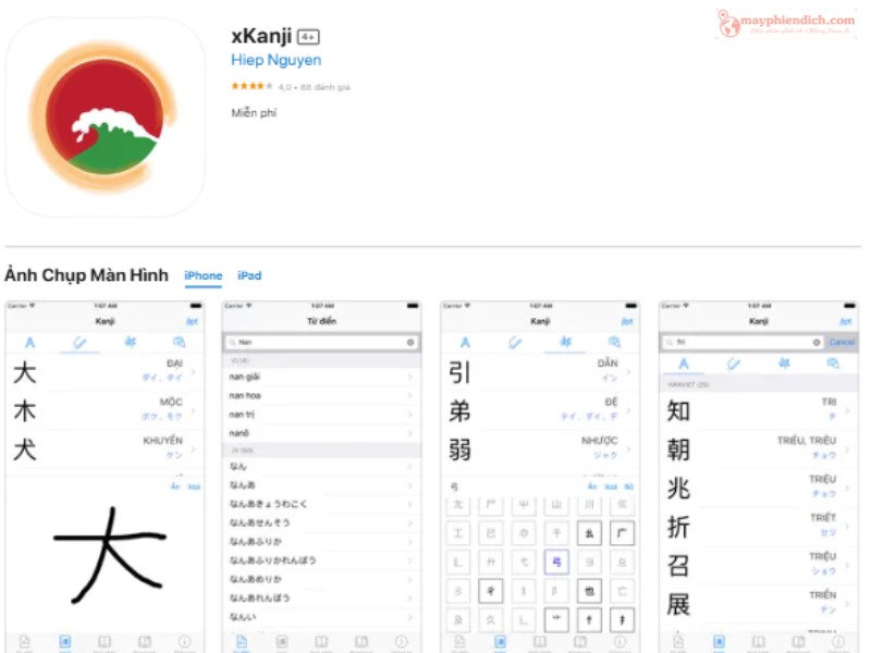 App Dịch Tiếng Nhật Miễn Phí XKanji