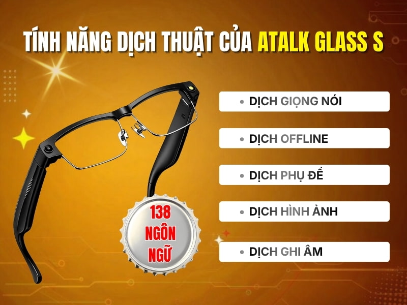 Tính Năng Phiên Dịch Nổi Bật Trên Kính Phiên Dịch Ngôn Ngữ ATalk Glass S