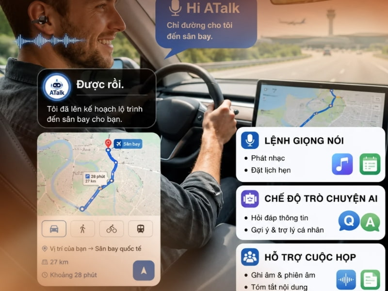 ATalk Buds Core Tích Hợp Trợ Lý Giọng Nói Thông Minh