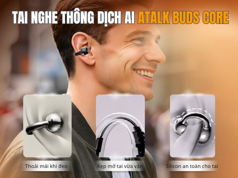 Tai Nghe Phiên Dịch Đa Ngôn Ngữ ATalk Buds Core