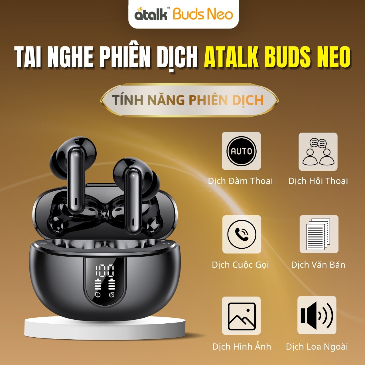 Những Tính Năng Phiên Dịch Nổi Bật Trên Tai Nghe Dịch Ngôn Ngữ ATalk Buds Neo