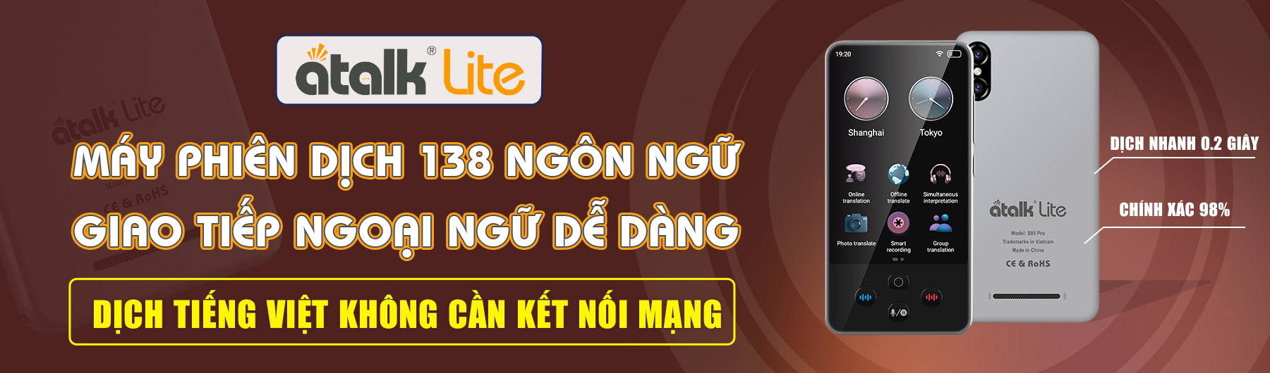 Máy Phiên Dịch 2 Chiều ATalk Lite