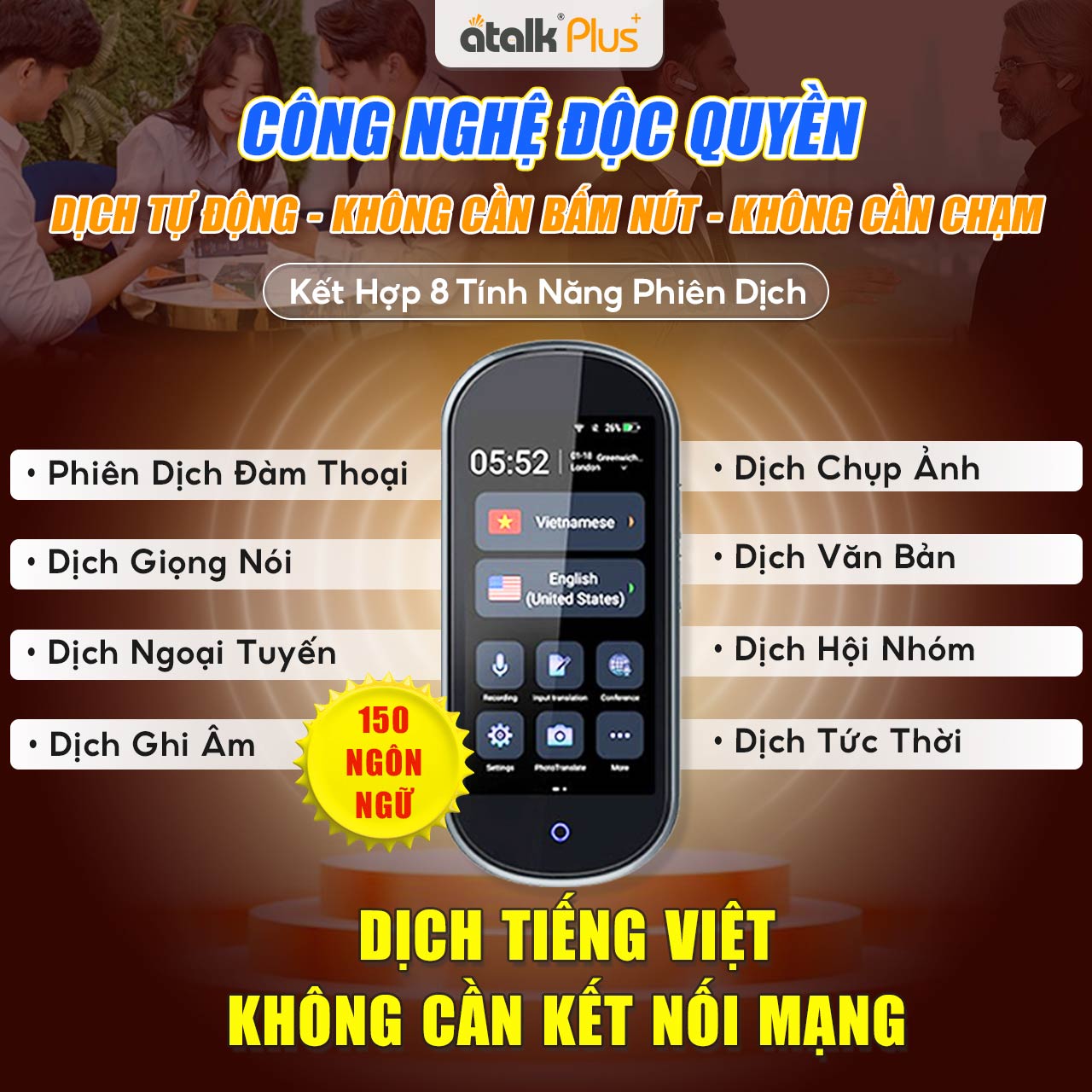 8 Tính Năng Phiên Dịch Nổi Bật Trên Máy Dịch Ngôn Ngữ ATalk Plus+