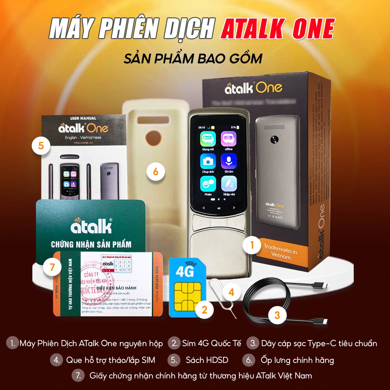 Bên Trong Hộp Sản Phẩm Máy Dịch ATalk One Có Gì