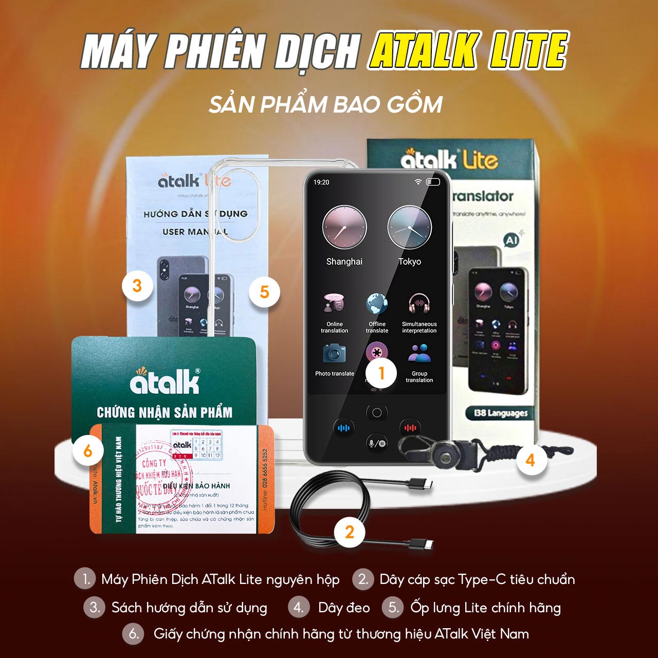 Bộ Sản Phẩm ATalk Lite Bao Gồm