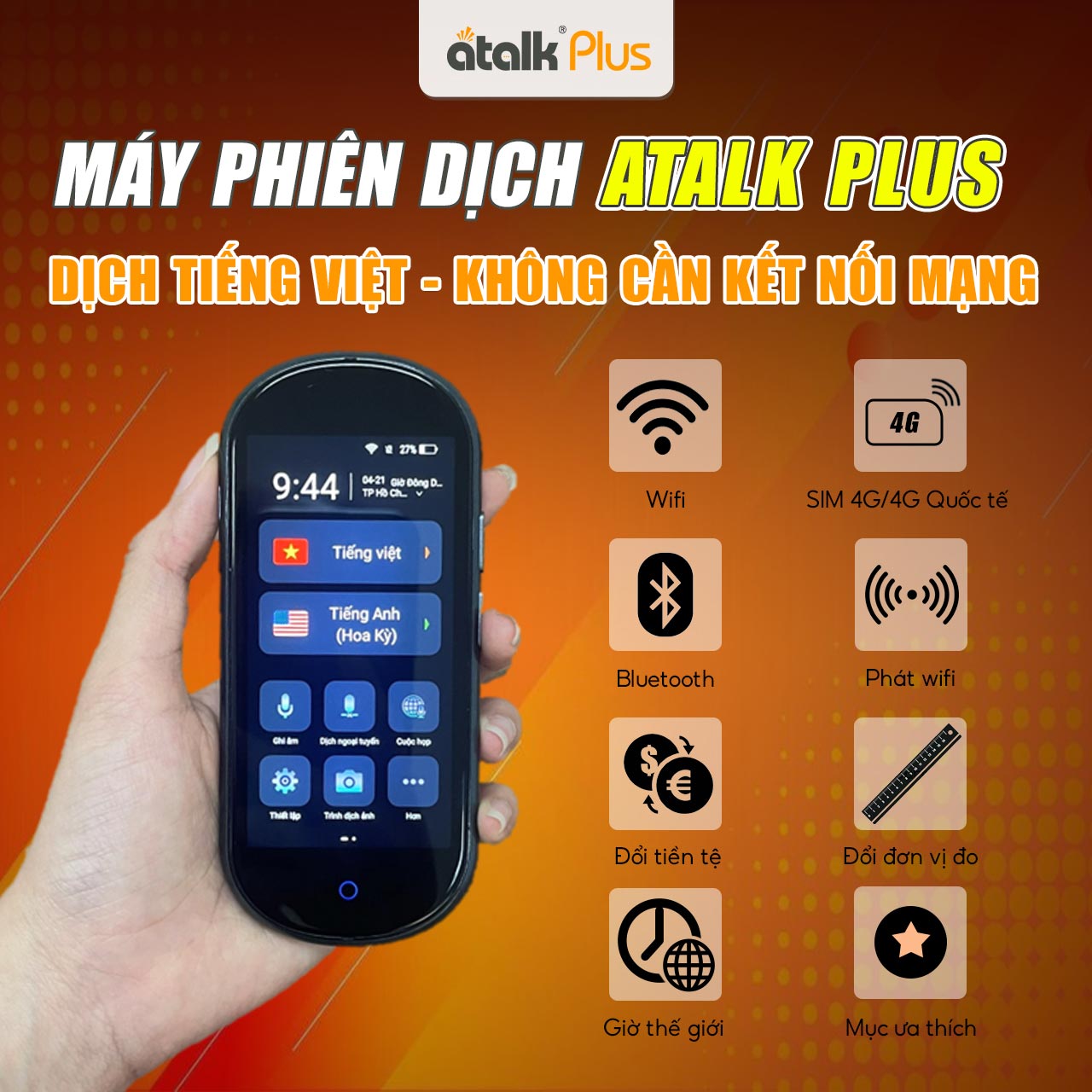 Các Tiện Ích Thông Minh Được Tích Hợp Trên Máy ATalk Plus