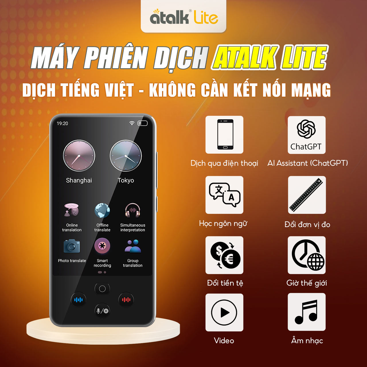 Các Tiện Ích Thông Minh Trên Máy ATalk Lite