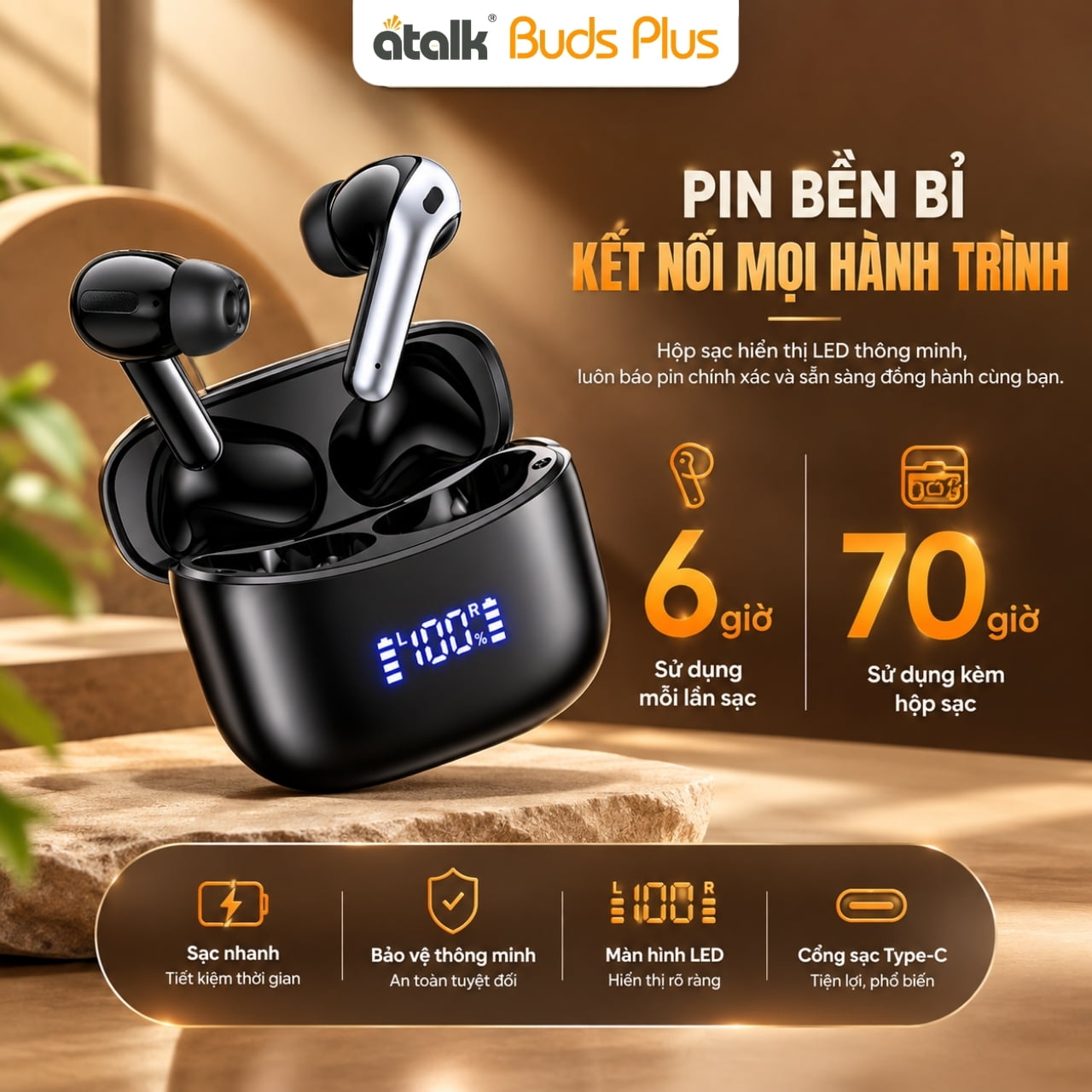 Máy Phiên Dịch Đeo Tai ATalk Buds Plus - Hiểu Nhau Không Cần Cùng Ngôn Ngữ