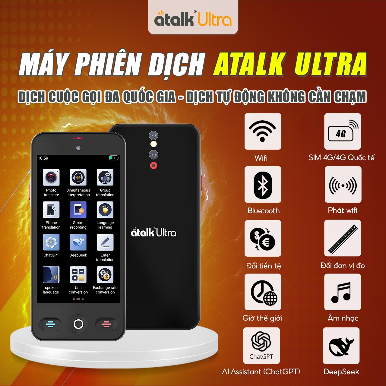 Những Tiện Ích Bổ Trợ Được Tích Hợp Trên Thiết Bị Phiên Dịch ATalk Ultra