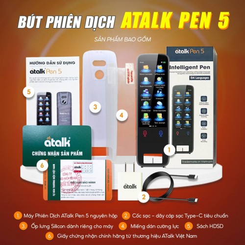 Bộ Sản Phẩm Bút Quét Dịch ATalk Pen 5 Gồm Những Gì?