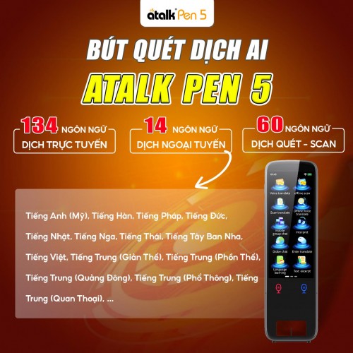Bút ATalk Pen 5 Hỗ Trợ Quét Dịch Trực Tuyến Và Ngoại Tuyến