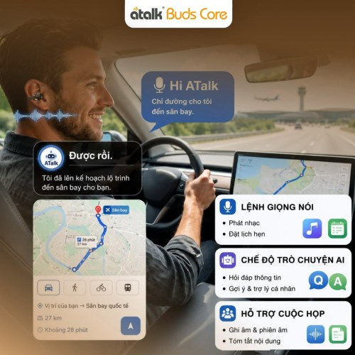 Tai Nghe ATalk Buds Core Tích Hợp Trợ Lý AI