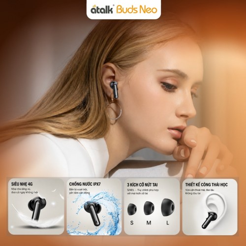 Tai Nghe Dịch Đa Ngôn Ngữ ATalk Buds Neo Sở Hữu Thiết Kế Tinh Tế Và Hiện Đại