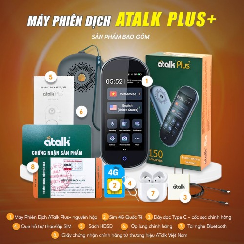 Trọn Bộ Sản Phẩm Khi Sở Hữu Máy Dịch Tự Động ATalk Plus+