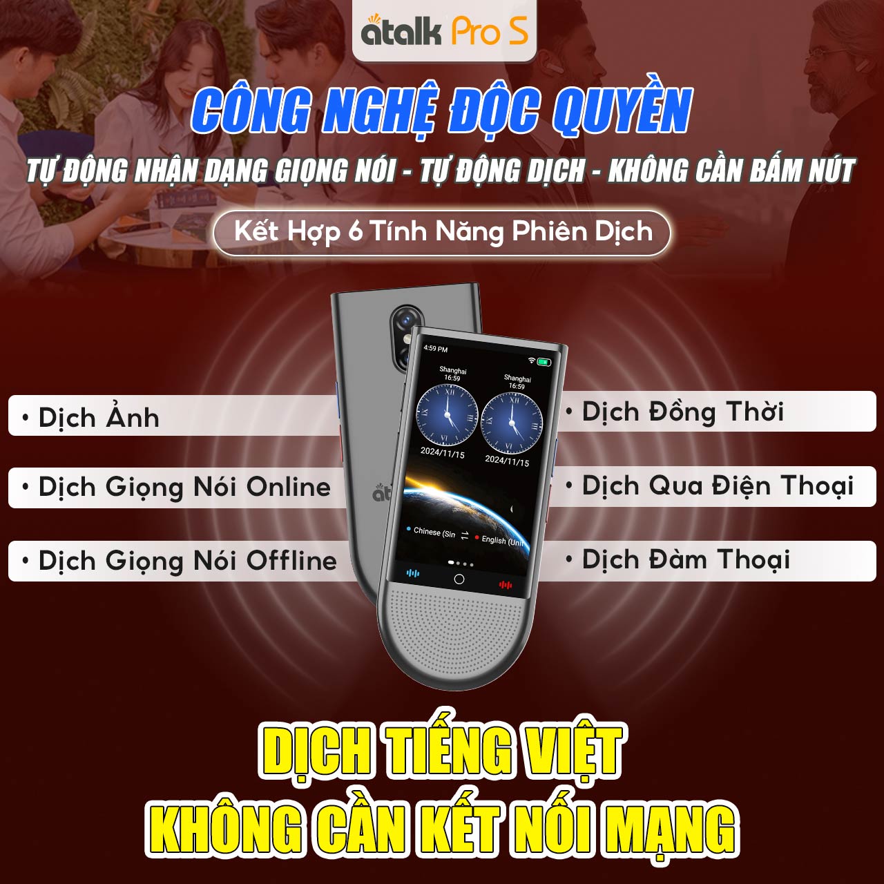 Tính Năng Phiên Dịch Nổi Bật Trên Máy ATalk Pro S