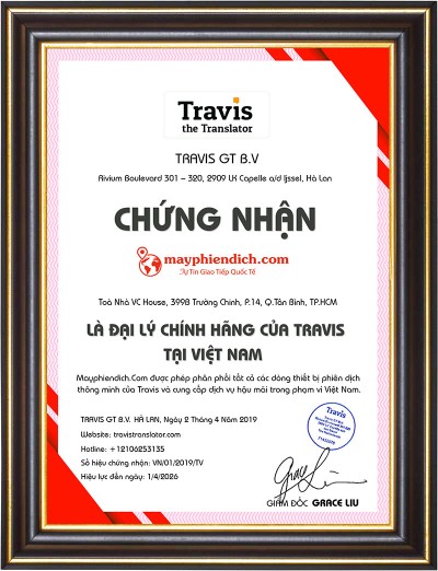 Giấy Chứng Nhận Đại Lý Chính Thức