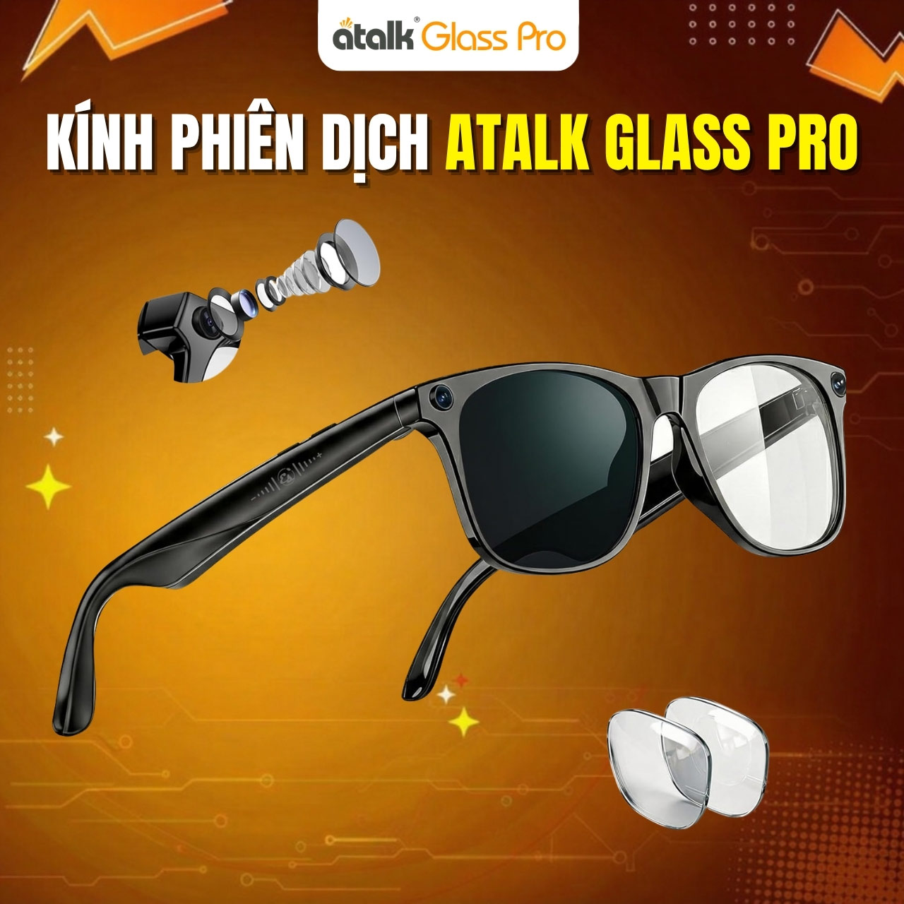 Kính Phiên Dịch ATalk Glass Pro - Dịch 148 Ngôn Ngữ Ngay Trong Tầm Nhìn