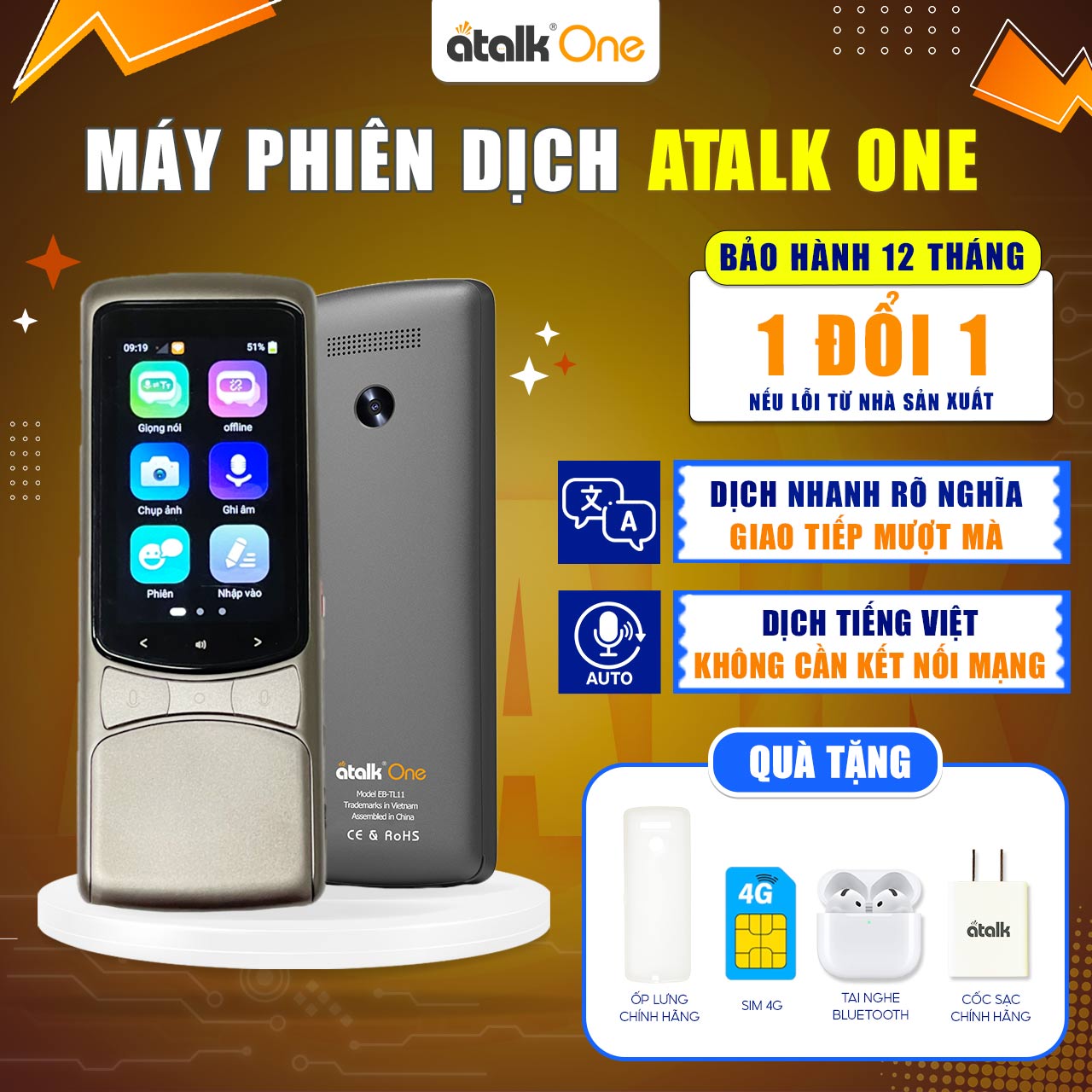 Máy Phiên Dịch Ngôn Ngữ ATalk One