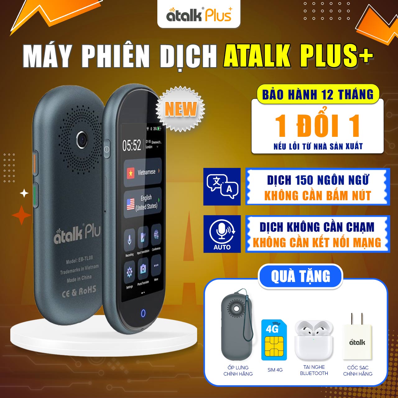 Máy Thông Dịch Tiếng Việt Cao Cấp ATalk Plus+