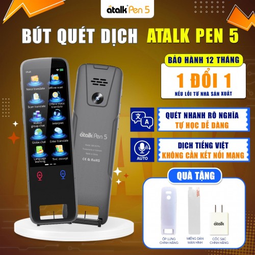 Bút Quét Dịch AI ATalk Pen 5 | Dịch 134+ Ngôn Ngữ RÕ NGHĨA - Giúp Người VIỆT Tự Tin Học Ngoại Ngữ