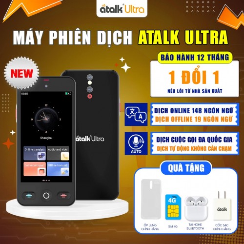 Máy Phiên Dịch ATalk Ultra | Dịch Cuộc Gọi Đa Quốc Gia RÕ NGHĨA - Dịch Tự Động Không Cần Chạm